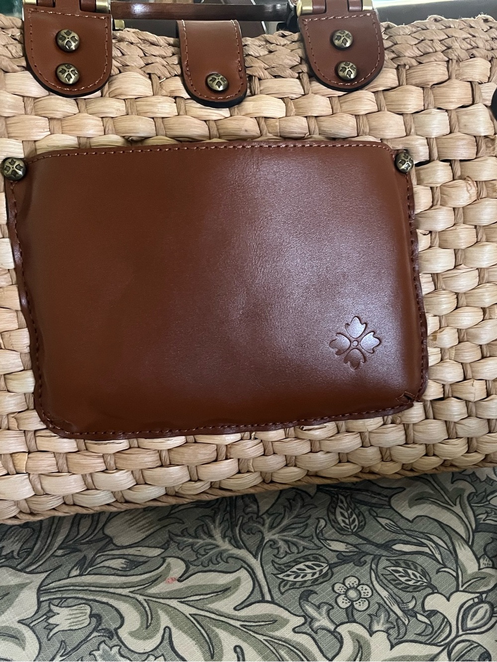 Patricia Nash Tan Leather-Trimmed Woven Tote “Sancia” - Picture 3 of 8